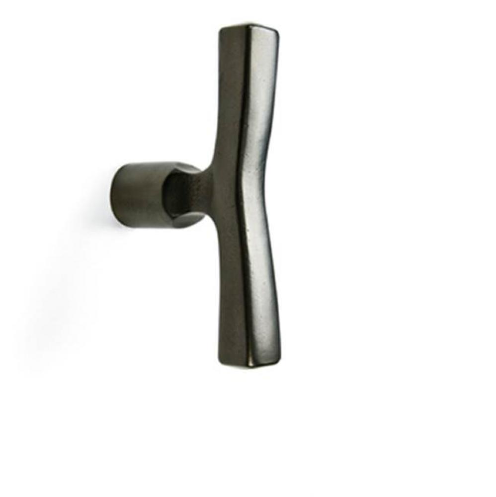 Vertical T-handle coat hook.
