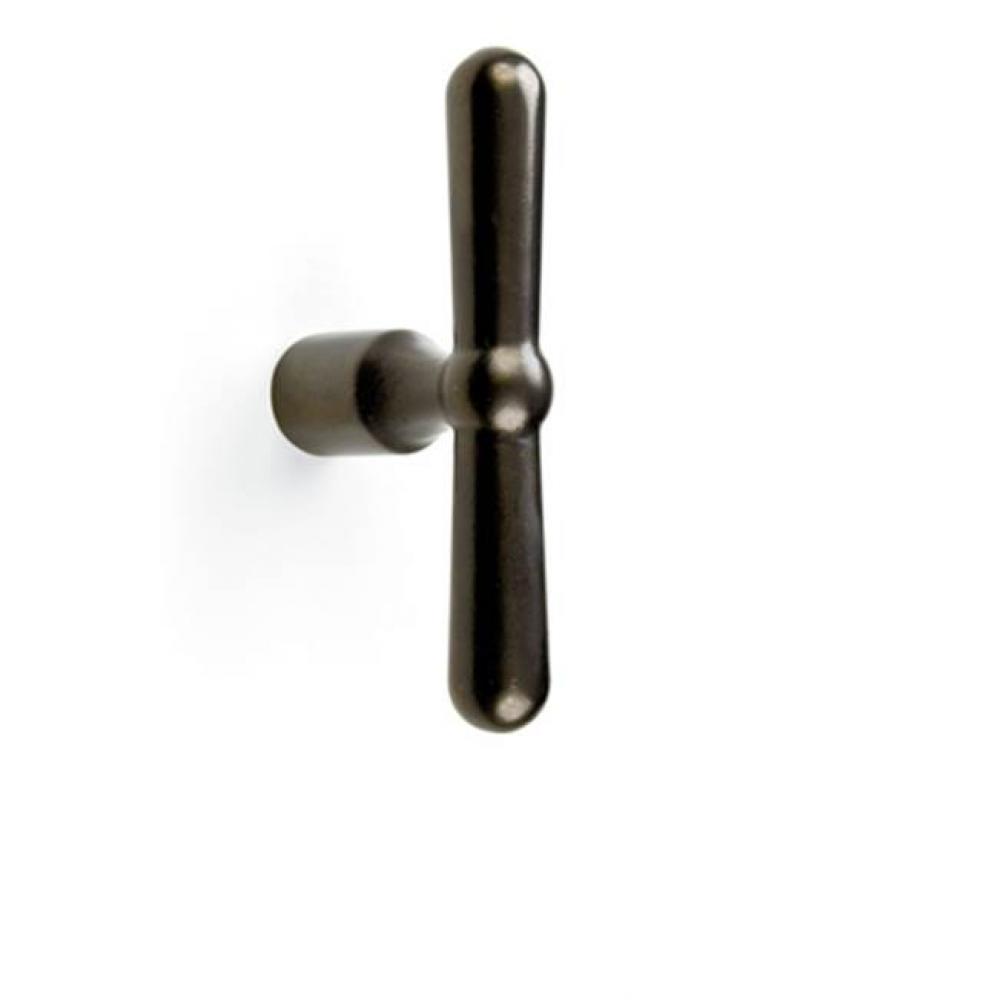 Vertical T-handle coat hook.
