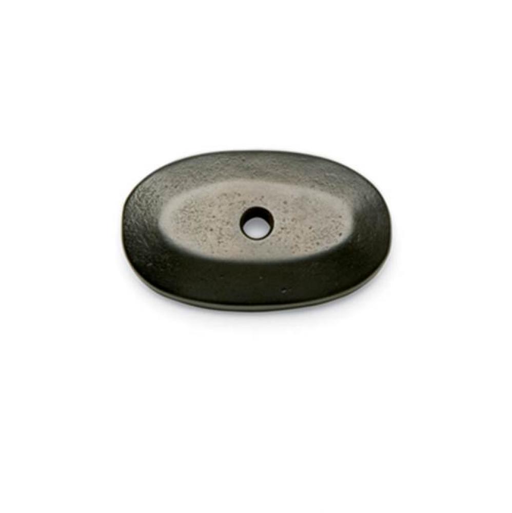 1 3/4'' x 1'' Bevel Edge oval cabinet knob escutcheon.