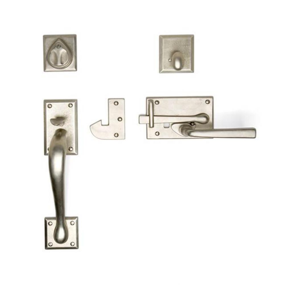 Interior gate latch w/lever & strike. 5'' x 3 3/8'' (int)