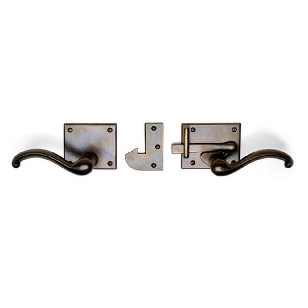 Interior gate latch w/lever & strike. 4'' x 3 3/16'' (int)