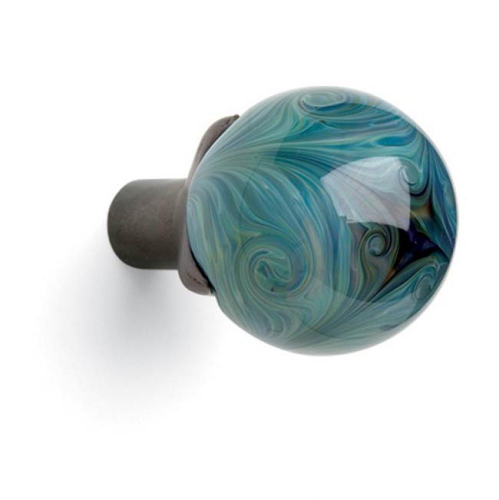 Jewel Art Glass Knob, Original Claw