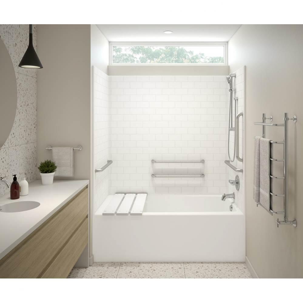 F6030STT - ANSI Compliant AcrylX Alcove Right-Hand Drain One-Piece Tub Shower in White