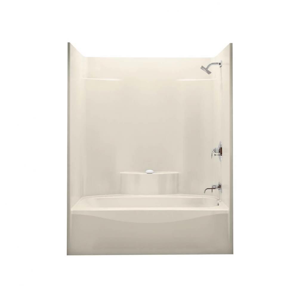 TS-3660 AcrylX Alcove Left-Hand Drain One-Piece Homestead Tub Shower in Bone