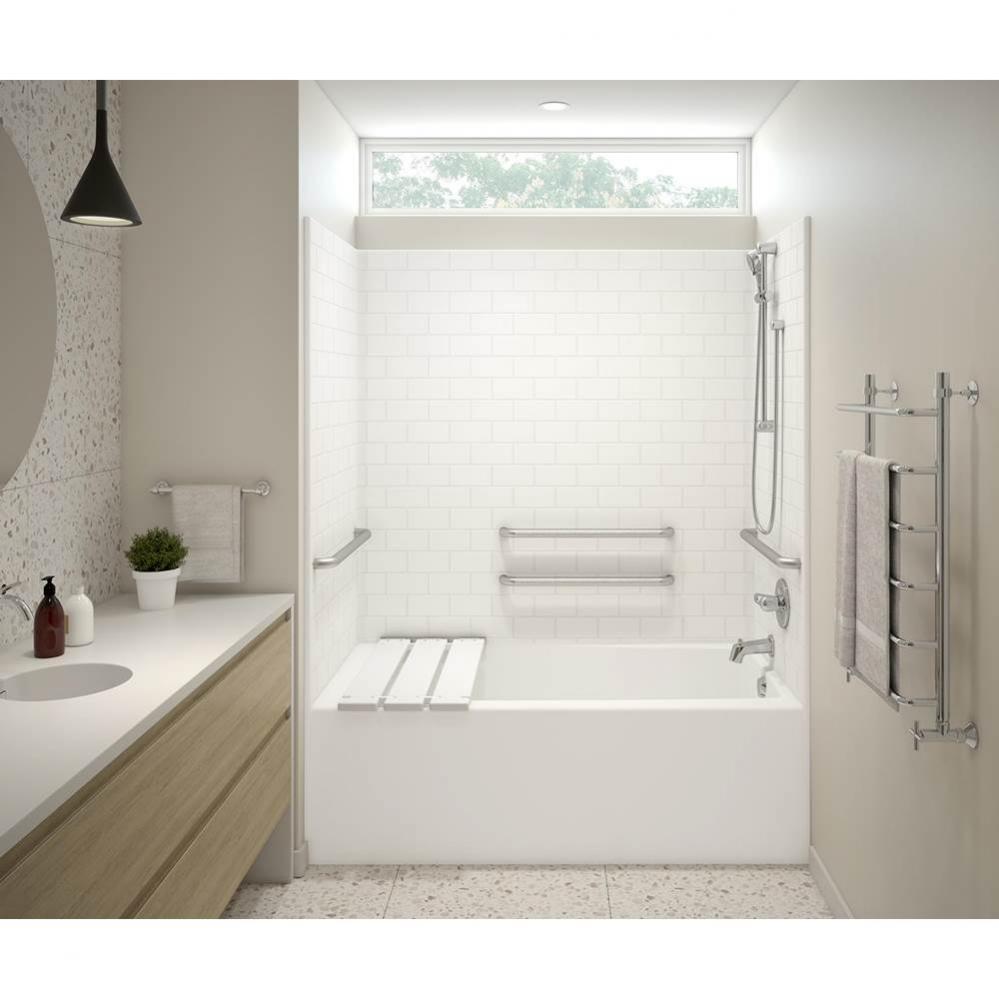 F6030STT AcrylX Alcove Left-Hand Drain One-Piece Tub Shower in White