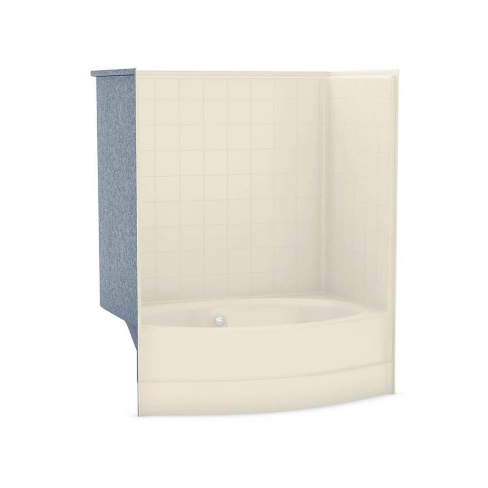 GTWT-4260 60 in. x 35 in. x 71 in. 1-piece Tub Shower with Center Drain in Bone