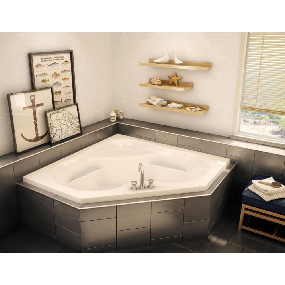 CTF-6060 59 in. x 59 in. Corner Corner Bathtub with Center Drain in White