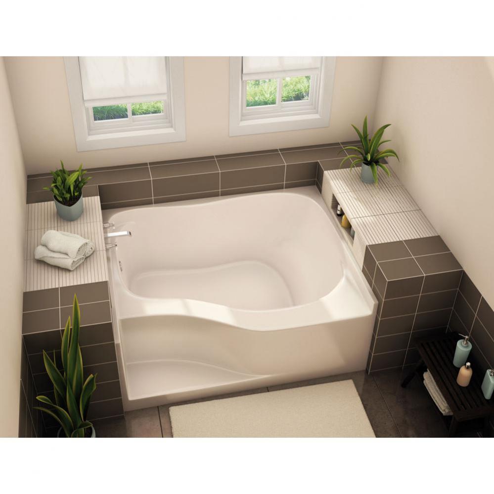 GT-4860 60 in. x 47.5 in. Rectangular Alcove Bathtub with Right Drain in Biscuit