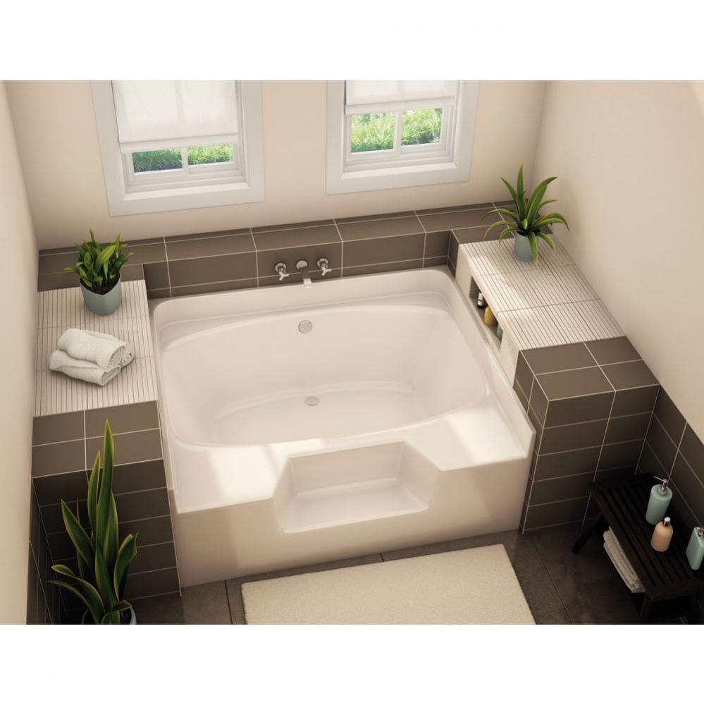 GT-60 60 in. x 47.5 in. Rectangular Alcove Bathtub with Center Drain in Biscuit