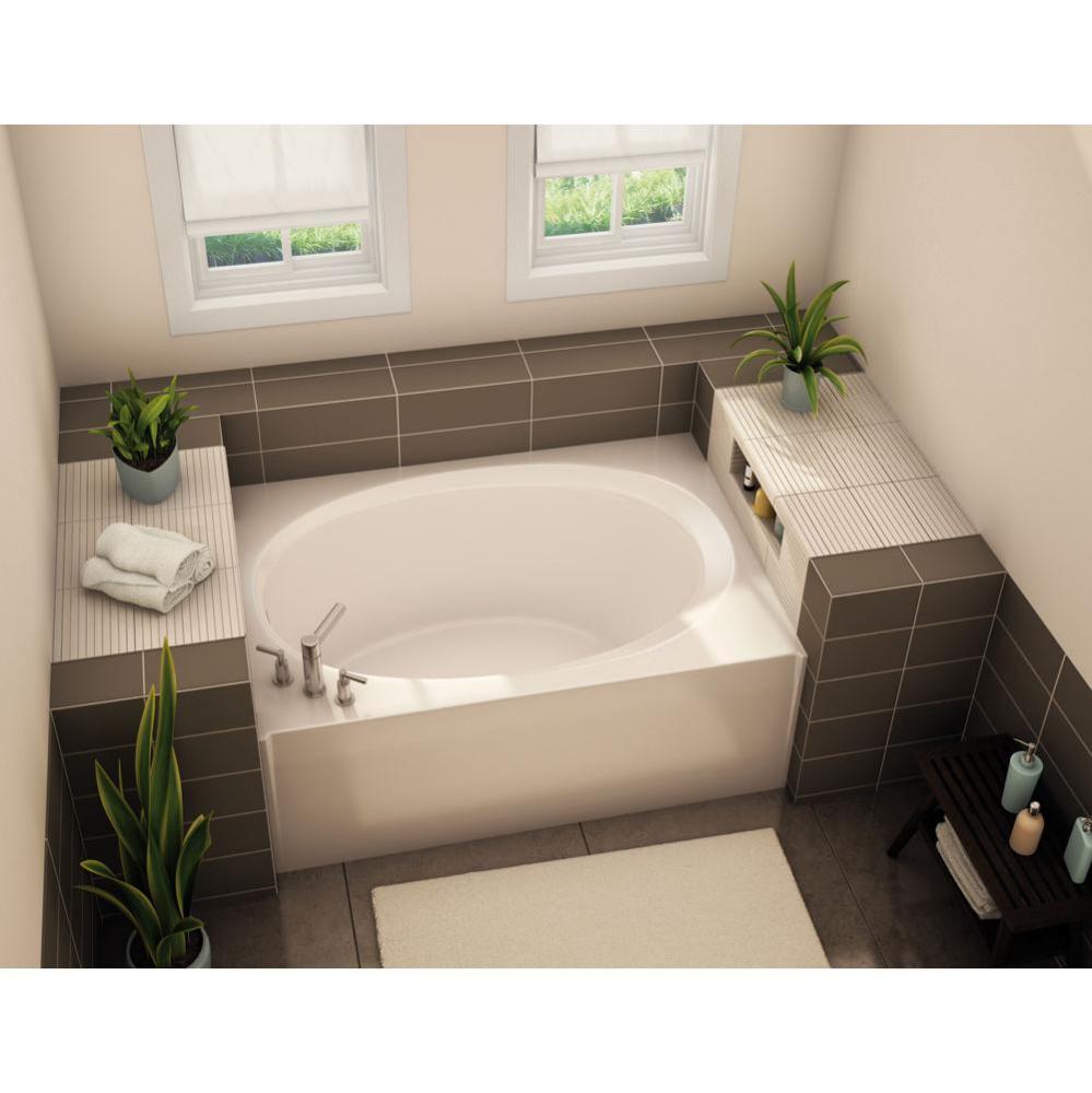 OVA-4260 60 in. x 42 in. Oval Alcove Bathtub with Left Drain in White