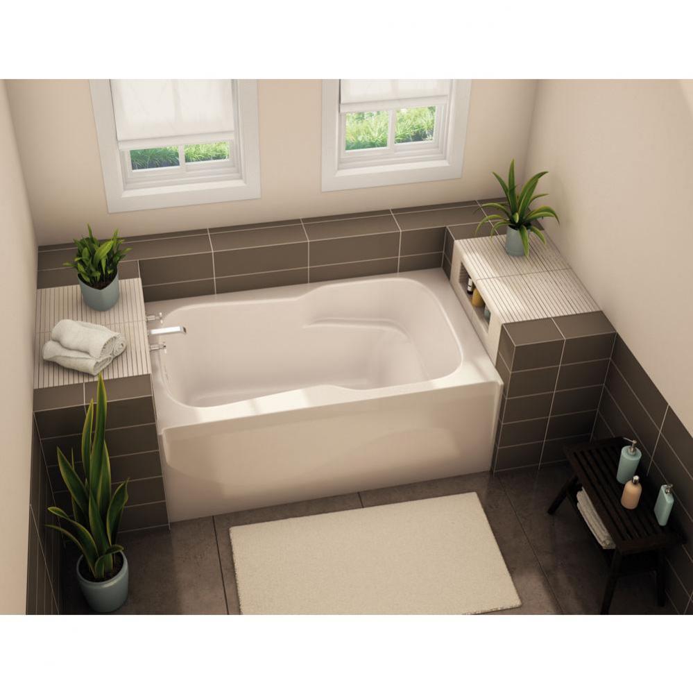 SBA-3260 60 in. x 32.5 in. Rectangular Alcove Bathtub with Left Drain in Bone