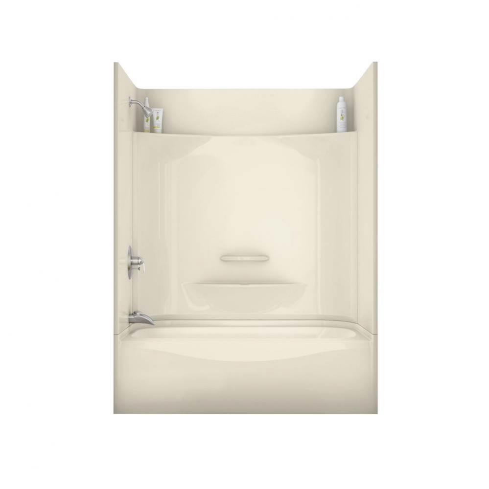 KDTS 3060 AFR AcrylX Alcove Right-Hand Drain Four-Piece Homestead Tub Shower in Bone