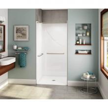 Aker 141378-000-002-134 - OPS-3636 AcrylX Alcove Center Drain One-Piece Shower in White - with MASS grab bars