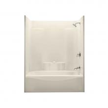 Aker 141227-058-004-002 - TS-3660 AcrylX Alcove Right-Hand Drain One-Piece Homestead Tub Shower in Bone