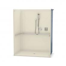 Aker 141341-000-004 - OPS-6036-RS AcrylX Alcove Center Drain One-Piece Shower in Bone - ADA Compliant (without Seat)