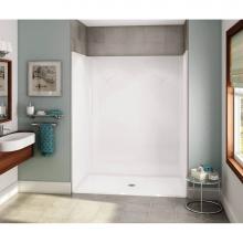 Aker 141336-000-002-111 - OPS-6036-RS AcrylX Alcove Center Drain One-Piece Shower in White - Base Model