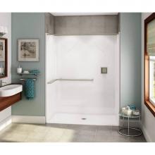 Aker 141330-000-002-112 - OPS-6030-RS AcrylX Alcove Center Drain One-Piece Shower in White - ADA L-Bar