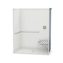 Aker 141339-R-000-002 - OPS-6036-RS with ADA/ANSI Grab Bar and Seat 60 in. x 36 in. x 76.625 in. 1-piece Alcove Shower wit