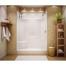 Aker 142043-000-002-594 - KDS 3460 AFR AcrylX Alcove Right-Hand Drain Four-Piece Shower in White