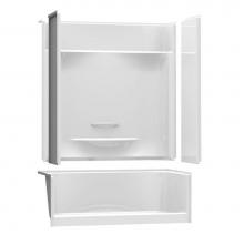 Aker 142043-L-000-004 - KDS 3460 AFR 59.75 in. x 33.5 in. x 82.125 in. 4-piece Alcove Shower with Left Seat, Right Drain i