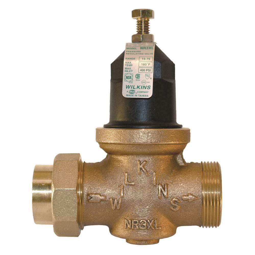 Pressure Reducing Valve, Lead-Free, FNPT x FNPT, Sealed Cage, SS Adj Screw, Less Unions