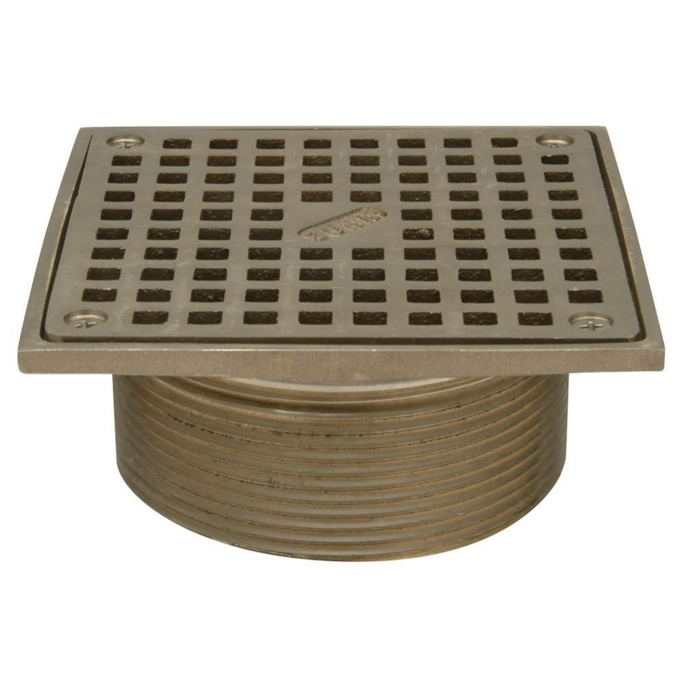 ZN400S Pol Nickel 6'' Square Adjustable ''Type S''  Strainer Top Ass