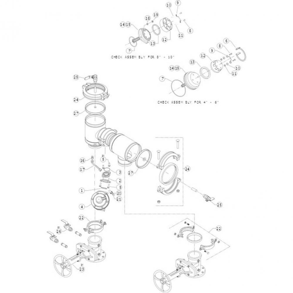 REPAIR KIT, 10'' 475STR TO 475ST CONVERSION, REVERSE RV ELBOW WITH HOSE