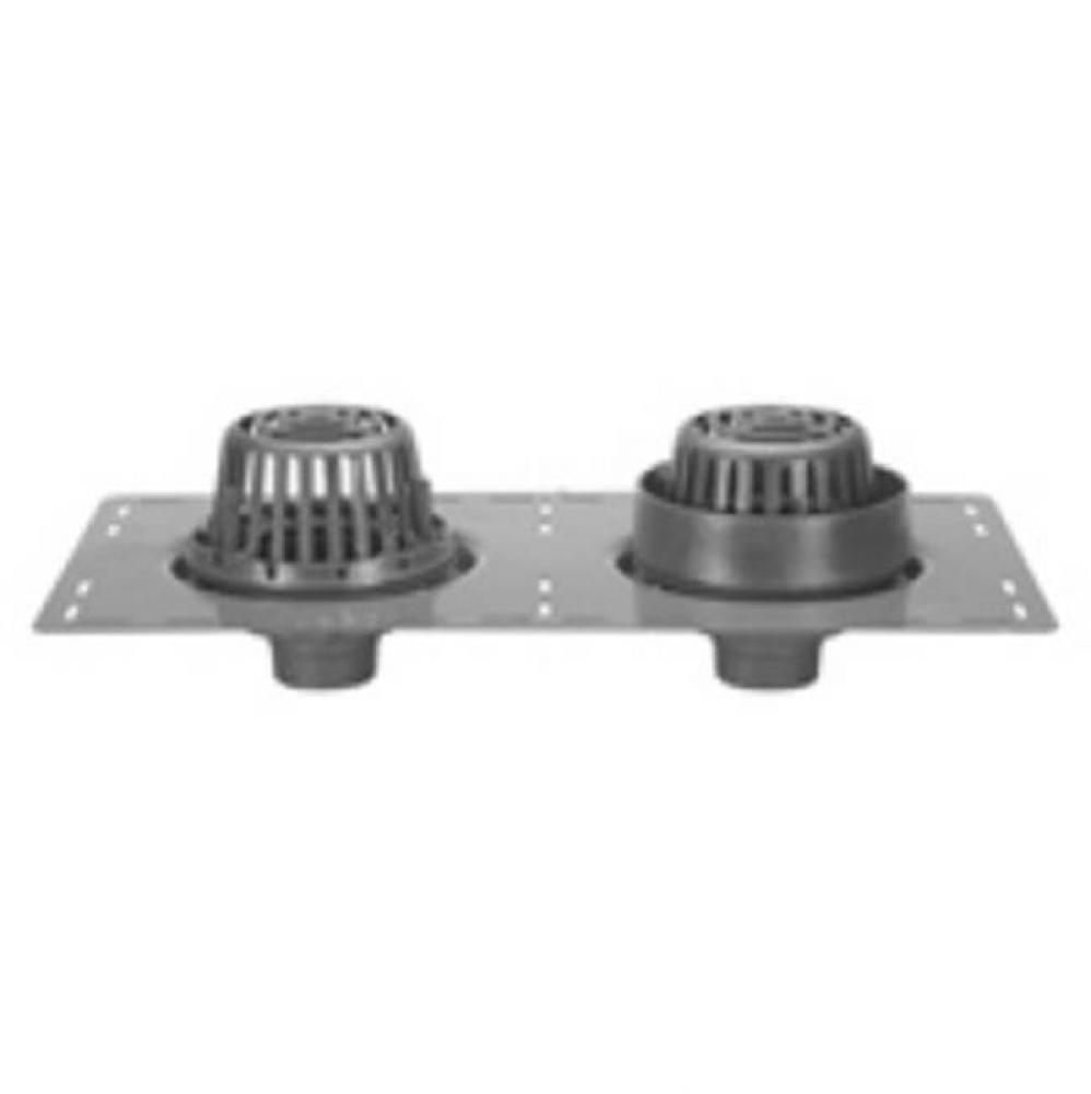 8-3/8'' Dia Combination Roof and Overflow Drain w/ CI Dome