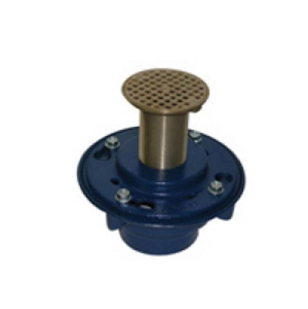 CI Floor Drain w/ 2'' Rd Adjustable Deep Shank Polished NI Floor and Shower Drain
