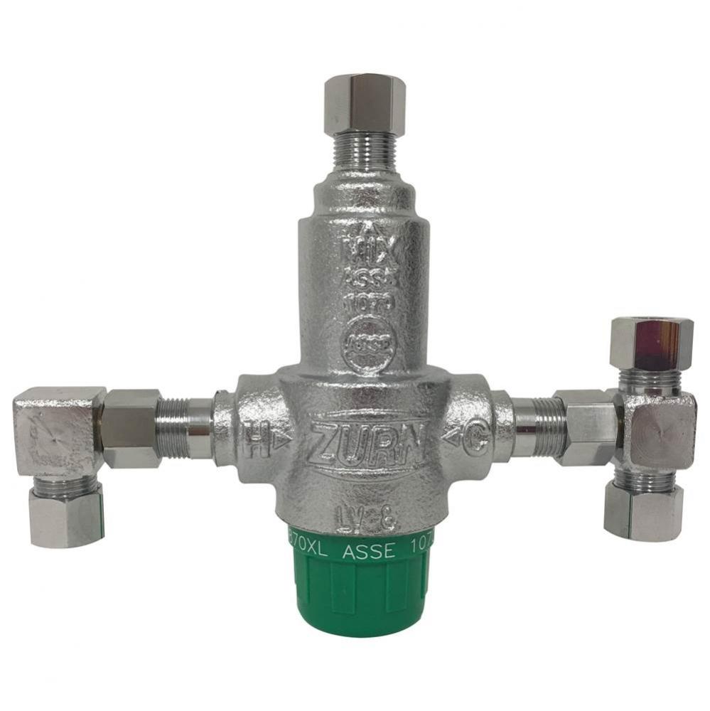 3/8'' ZW3870XLT Aqua-Gard® Thermostatic Mixing Valve with 4 ports (1 hot in, 1 cold