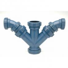 Zurn Industries Z9A-PYYRB-4X112-M - Z9A-PYYRB-4X112-M PVDF 4''X1-1/2'' Cmb Red Dbl Wye and 45deg.Elbw Ftg Asy w/ M