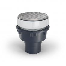 Zurn Industries EZC-AB3-R6 - EZC ABS Floor Drain Cleanout, 6'' Round Nickel Bronze Head, with 3'' x 4'