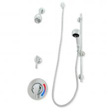 Zurn Industries Z7301-SS-MT-DV-2P-HW - Temp-Gard® III Shower Valve w/ Fixed and Handheld Shower Heads, Slide Bar, Hose, 2-Way Divert