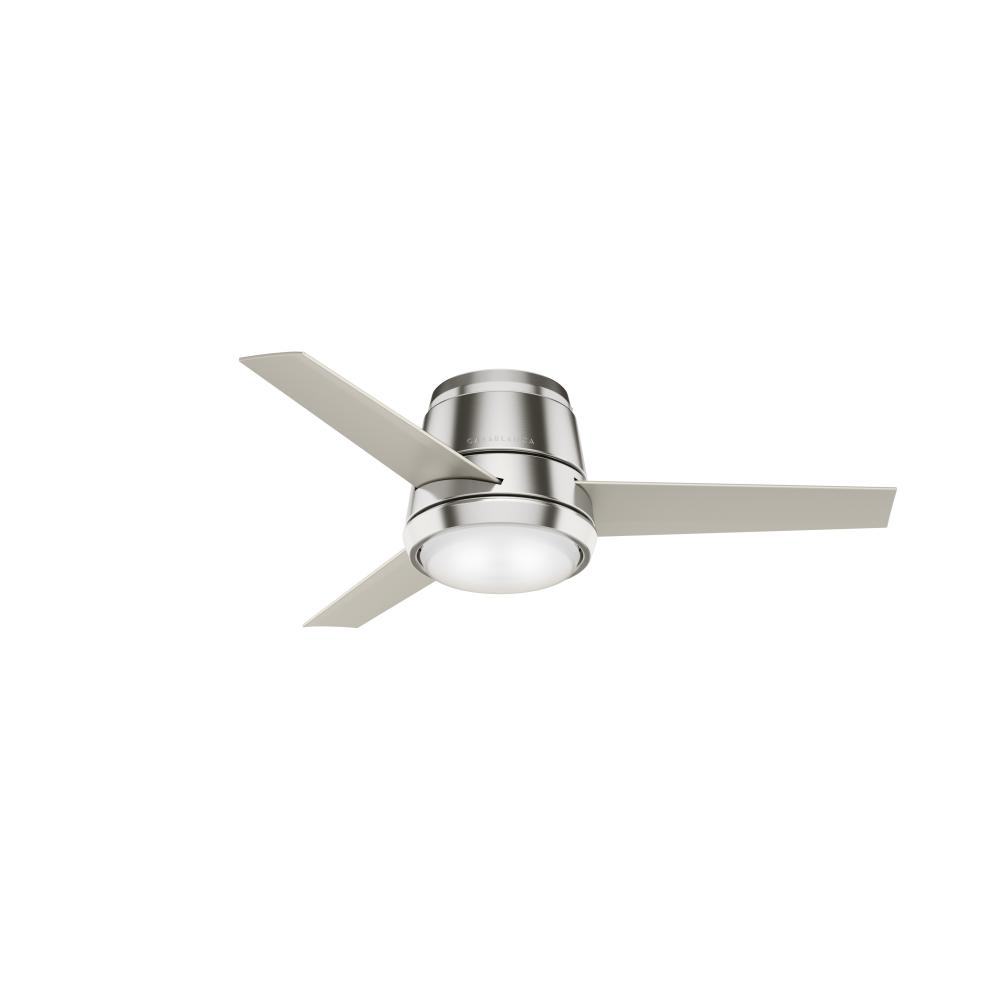 Casablanca 44 in Commodus Brushed Nickel Low Profile Ceiling Fan with LED Light Kit and Wall Control