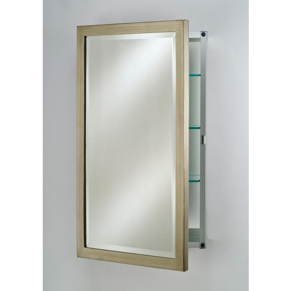Single Door 16X26 Recessed Basix Brushed Silver
