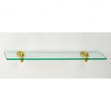 Afina Corporation RS-800-CR - 24'' 3/8'' Thick Tempered Glass Shelf With Brass Gear Style & Mounting Bra