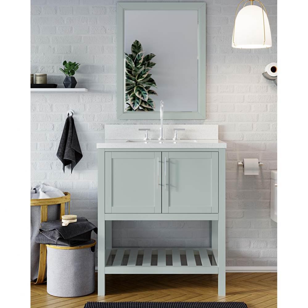 Riose Vanity Cabinet (w towel shelf) 36-in, Ocean Grey