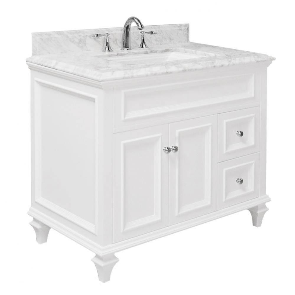 Stone Top 36-in Carrara Marble, Small Sink Cutout