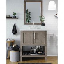 Icera V-6330.209 - Riose Vanity Cabinet (w towel shelf) 30-in, Brushed Grey Oak