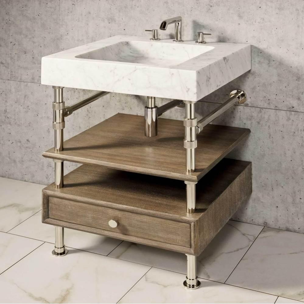 Elemental Shelf Vanity, 24'' W, With Wood Shelf