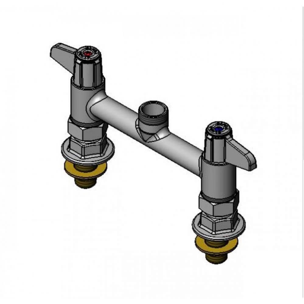 equip 7'' Deck Mount Faucet, Lever Handles, Swivel Outlet, Less Nozzle, Supply Nipple Ki