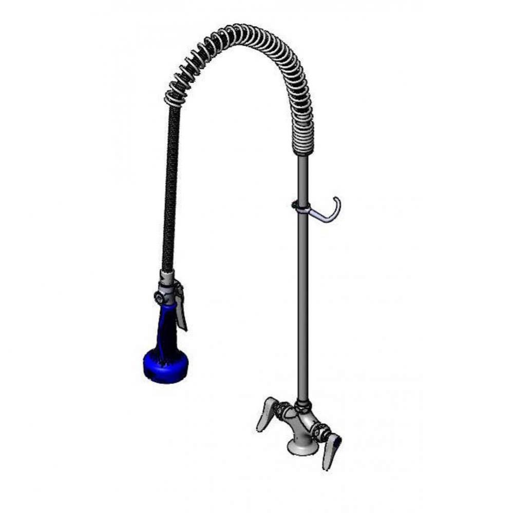 Easy-Install Pre-Rinse:Single Hole Deck Mount,24''Riser,Low Flow Spray Valve