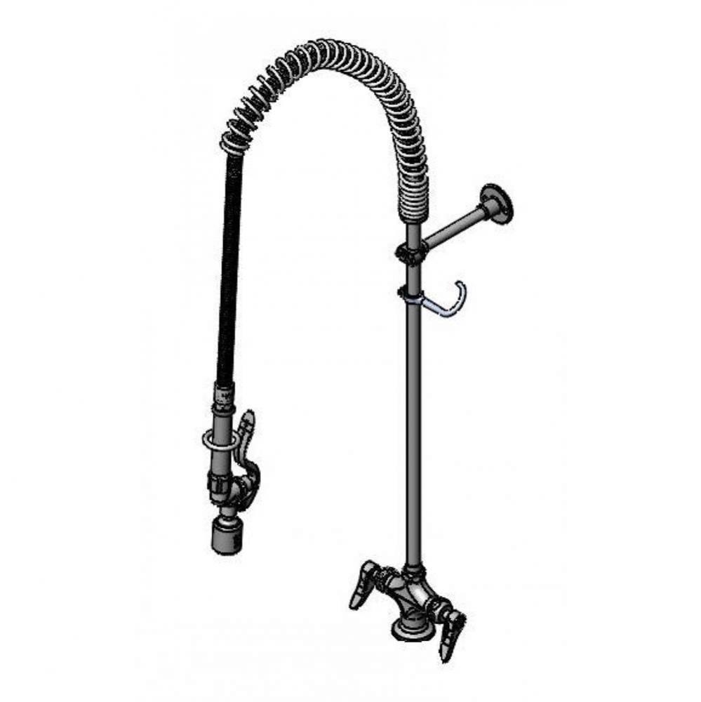 Deck Mount Pre-Rinse Unit,Low-Flow Spray Valve,Ceramas,EZ-Install