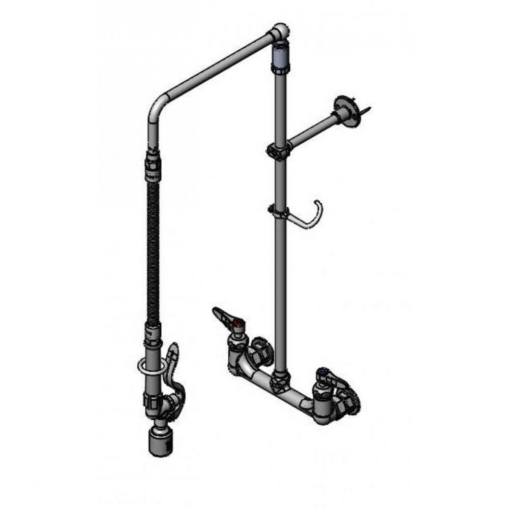 Pre-Rinse, Overhead Swivel Arm, Wall Mount, 8'' c/c, Wall Bracket, B-0107-C & Cerama