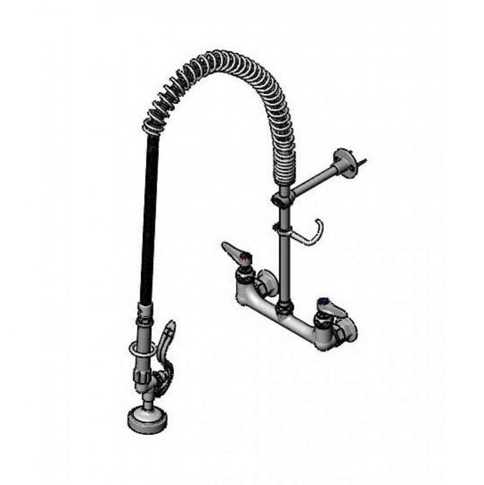 8'' Wall Mount Pre-Rinse Unit, 12'' Riser, B-0107 Spray Valve