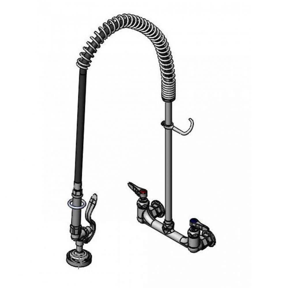 EasyInstall Pre-Rinse, Spring Action, Wall Mount Base, 8'' Centers, PVC Hose