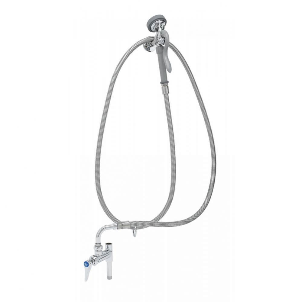 Spray Assembly: Add-On Faucet w/ 034A Swivel Adapter, Flexible Hose, Angled Spray Valve