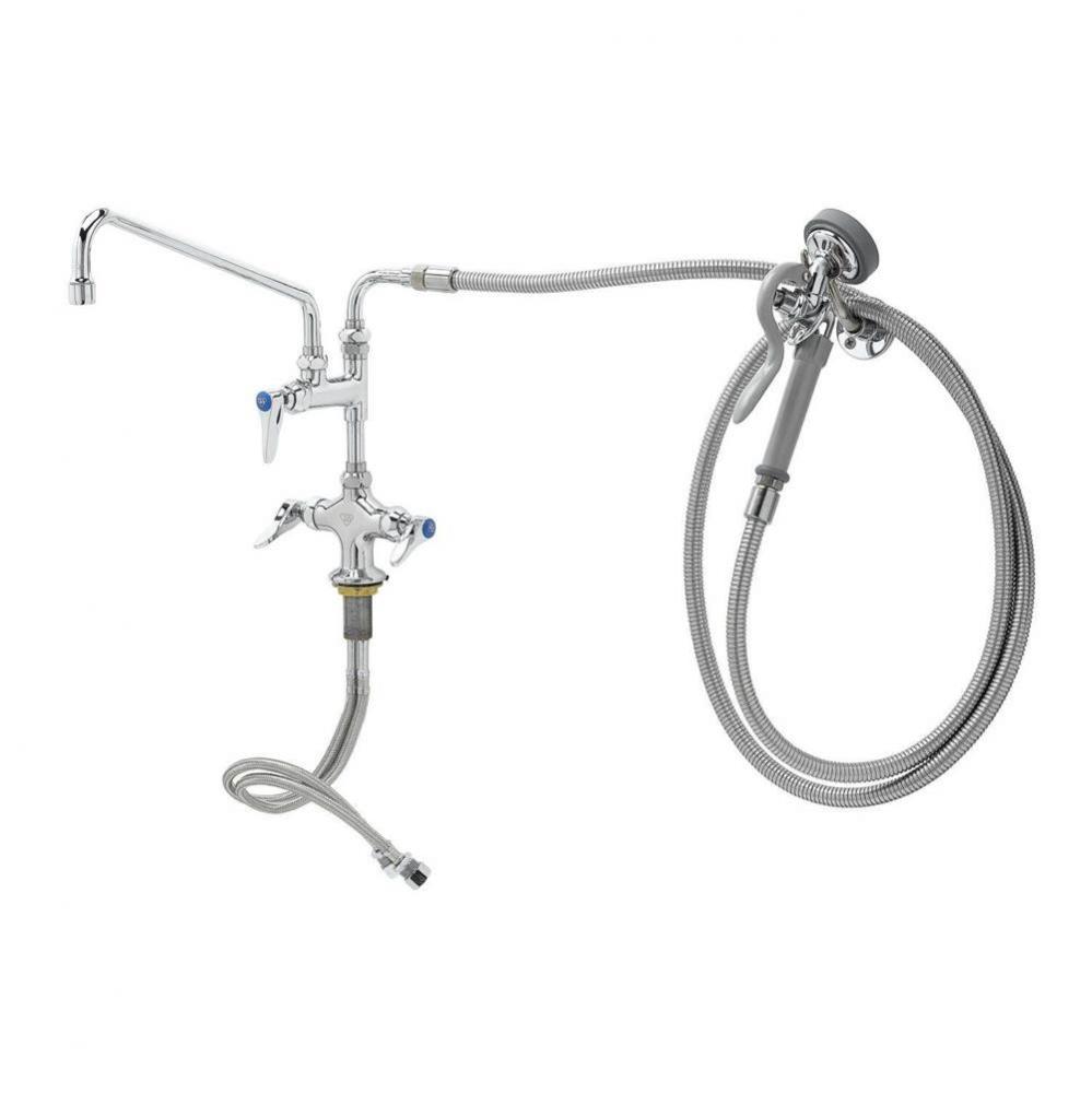 Spray Assembly, Single Hole Base, 12'' Add-On Faucet, Angled Spray Valve