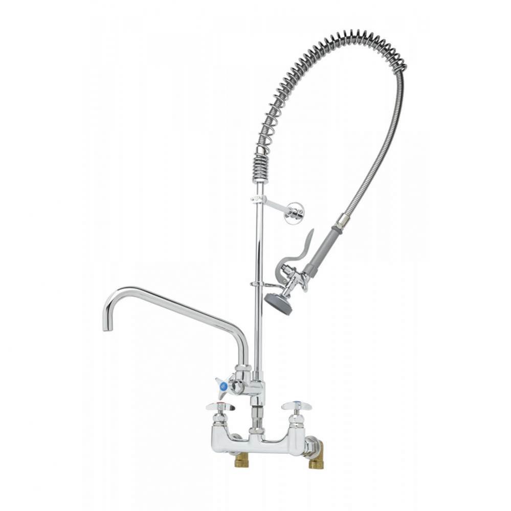 Big-Flow Pre-Rinse Unit: 8'' Wall Mount, 14'' Nozzle, ADF, Spray Valve, Inlet