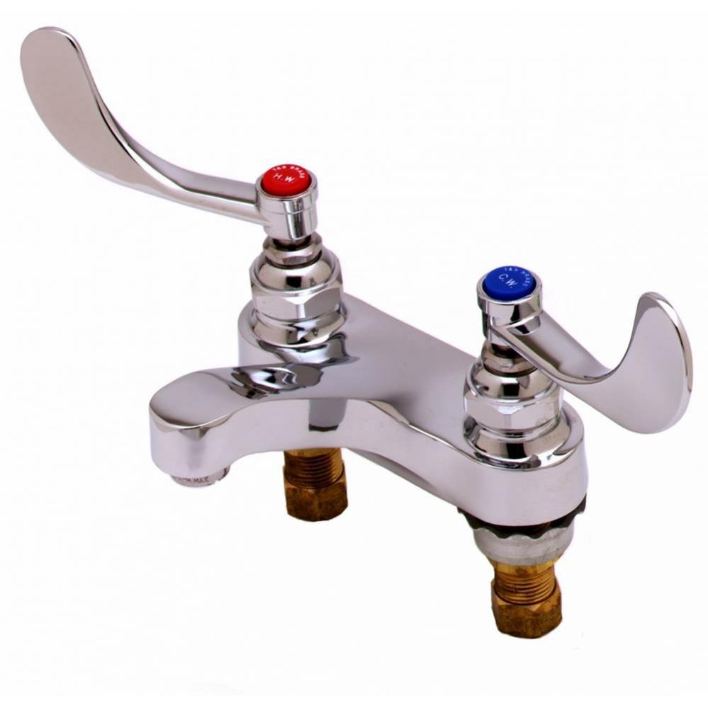 4'' Centerset Mixing Faucet, 2.2 GPM VR Aerator, 4'' Wrist-Action Handles, QT